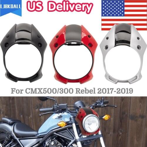 Motorcycle Front Headlight Fairing Cover Cowl Mask Fork Mount Windscreen For Honda Rebel CMX 500 CMX 300 Accessories 2017-2019
