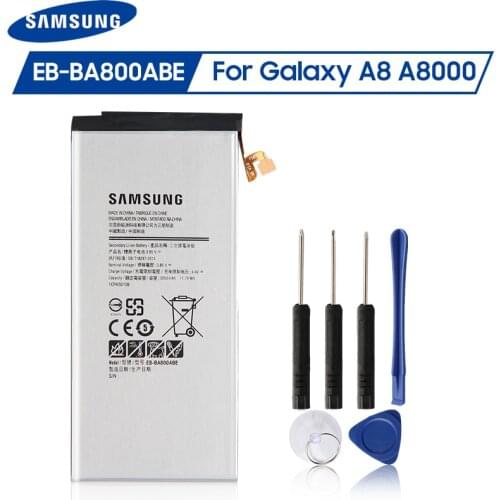Original Samsung Battery EB-BA800ABE For Samsung GALAXY A8 A8000 A800F A800S A800YZ Authentic Replacement Phone Battery 3050mAh