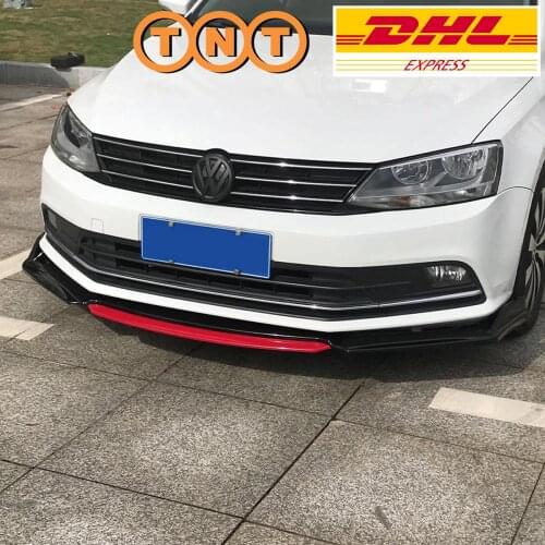 For Volkswagen VW Jetta MK6 2015 2016 2017 2018 Car Front Bumper Lip 4pcs Glossy Black Splitter Diffuser Body Kit Spoiler Bright