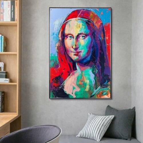 Colorful Mona Lisa Posters And Prints Wall Art Canvas Painting Famous Painting Decorative Pictures For Living Room Home Decor