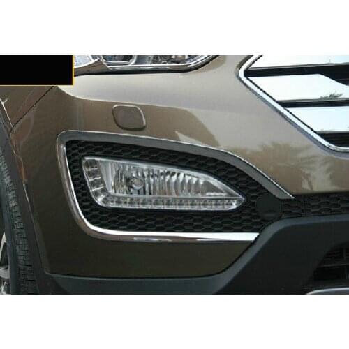 Fit for HYUNDAI Santa Fe IX45 2013 Chrome Front Fog Light Lamp Surround Cover Trim Trims