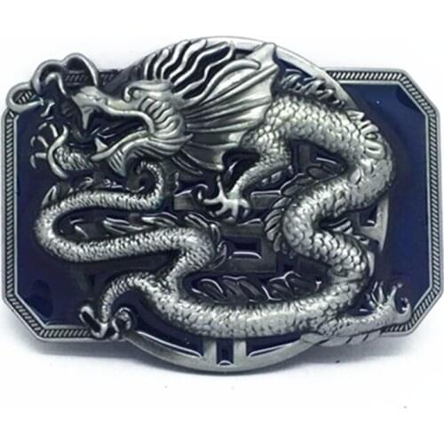 Gothic punk Western cowboy big dragon belt buckle silver color zinc alloy buckles male and female waistband belt accessories