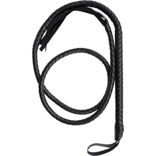 Crafts Black Bull Whip 6.5 Feet Cow Hide Leather Custom BULLWHIP Belly and Bolster Construction