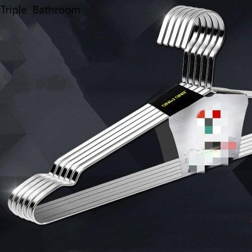 5pcs/lot Silver Stainless Steel Hangers Non-slip Wardrobe Clothes Trousers Storage Holder Garment Display Hanger Accessories