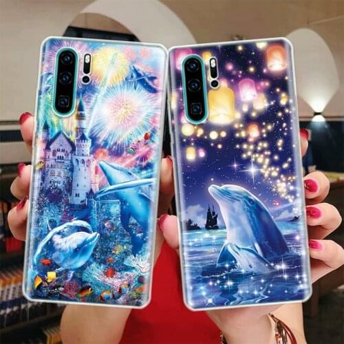 Sea Animal Cute Dolphin Silicon Phone Case For Huawei Honor 10 9 20 Lite Y5 Y6 Y7 Y9 9X 8X 8S 8A 7X 7A 7S Pro + 10i20i Coque