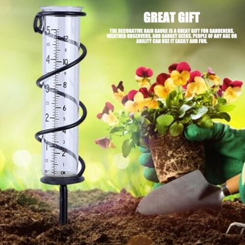 Spiral Rain Gauge Ground Spike Precipitation Garden Yard Rainfall Gauging With Detachable Spiral Measurement Tools