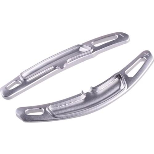 2pcs Aluminum Alloy Steering Wheel Shift Paddle Shifter Decoration Silver fit for Porsche Panamera Macan Cayenne 2016 2017