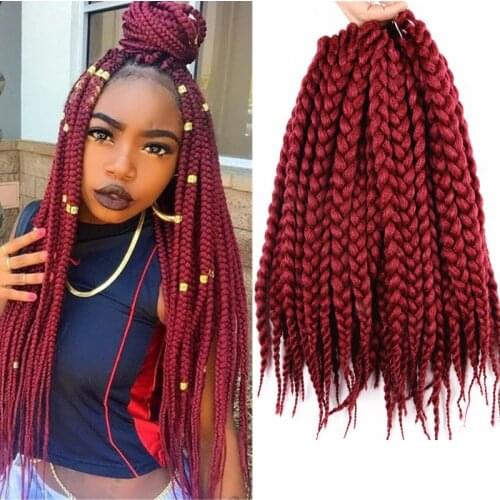 Full Star Crochet Box Braids 12" Synthetic Braiding Hair Black Burgundy Brown Micro Braids Crochet Braiding Hair Extensions