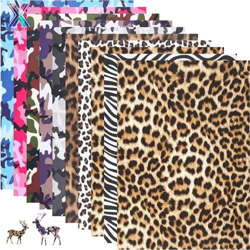 XFX HTV 1 Sheet 25x30.5cm Leopard Animal Print Heat Transfer Vinyl Craft Iron on HTV In for Tshirt DIY Cricut Vinyl Cricut Maker
