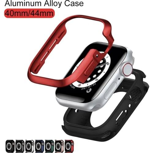 Suntaiho Protector Bumper Case for Apple Watch Series 6 5 4 Alloy Bumper Case for iWatch 40mm 44mm silicone soft Protector cover