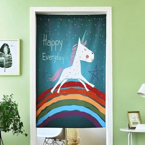 Animals And Plants Pony Cartoon Pattern Pedroom kitchen Door Curta