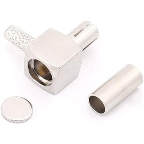 1PC 90 Degree Crimp Coaxial Adapter TS9 Male Plug RF Connector Right Angle For RG174 RG316 LMR100 Cable wholesale