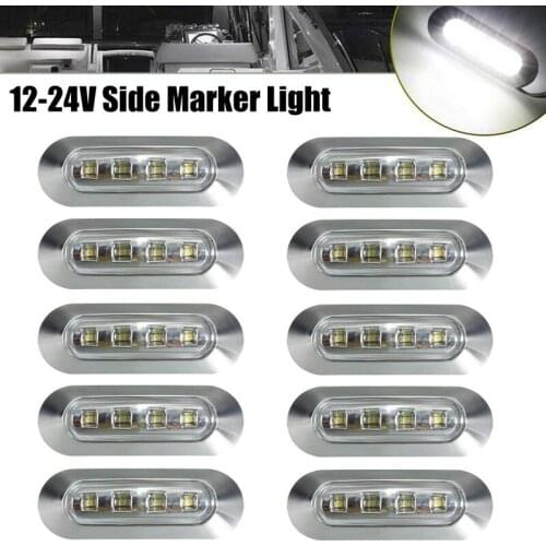 10PCS 4 LED Side Marker Indicator Lights Lamp Tail Lamp Universal for Auto Car Bus Truck Lorry Trailer Boat