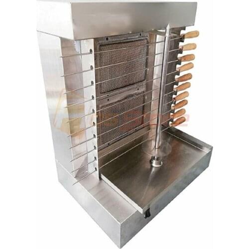 110V/220V LPG Gas BBQ Spinning Grills Rotary Shawarma Doner Kebab Gyros Machine 2 Burners Home Shawarma Machine