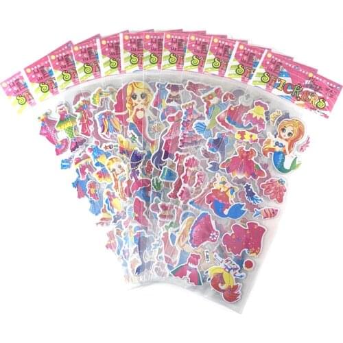 12 Sheets Cartoon Dress up Girl 3D Stickers Fashion Cute DIY Scrapbook Sticker For Kids Girls Gift