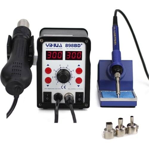 220V YIHUA 898BD-plus SMD Rework Soldering Hot Air Station Mobile Phone Repair Tools