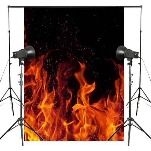 5x7ft Dancing Flames Photography Backdrops Black Backgound Art Photo Studio Props Photography Backdrops