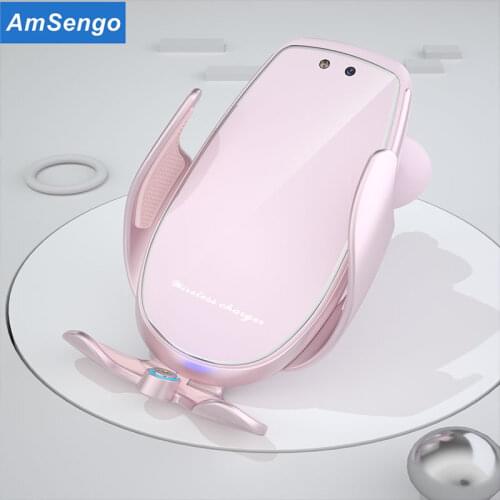 Amsengo 10W Automatic Car Wireless Charger Magnetic Fast Charge Stand AirVent Mount Phone Holder Auto For iPhone Xiaomi Huawei