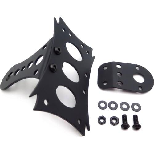 Aftermarfket free shipping Motorcycle Black Custom Horizontal Vertical Zigzag Side Mount License Plate Bracket 7"x 4" for harley