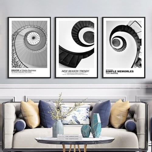 Pale Home Decor Nordic Canvas Painting Modern picture Wall Art Print abstract Stairs poster for Living Room hotel Decor painting