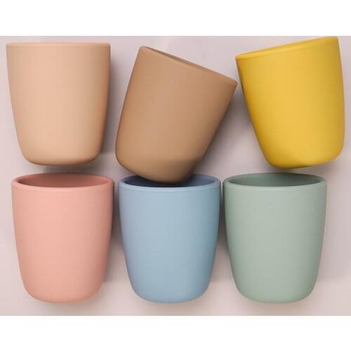 Baby BPA Free Food Grade Silicone Feeding Cups Training Drink Water Bottle Pure Color Anti Scalding Infant Toddler Milk Cup