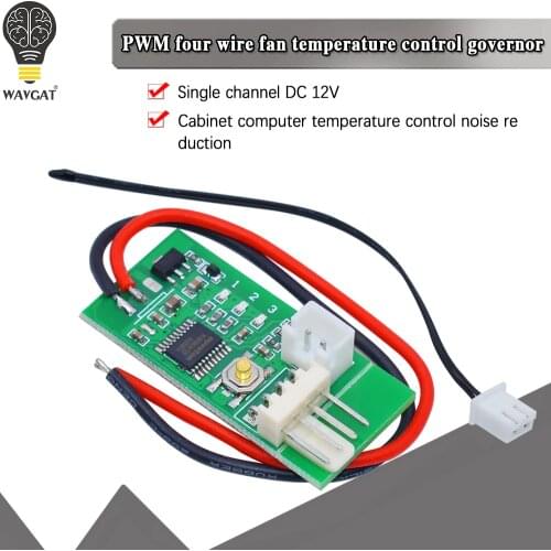 DC 12V PWM Speed Controller Fan Speed governor 4 Wire Computer Temperature control Switch for PC CPU Cooler Fan Alarm STK IC