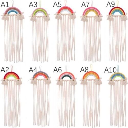 Korean Style Rainbow Hairpin Holder Wall Hanging Hair Clip Bows Accessories Storage Belt Organizer Hanger Decoration