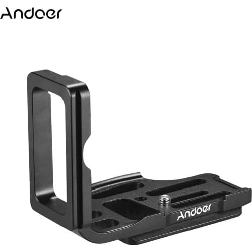 Andoer L Shape QR Quick Release Plate Camera Bracket Aluminum Alloy for Nikon D800/D800E/D810