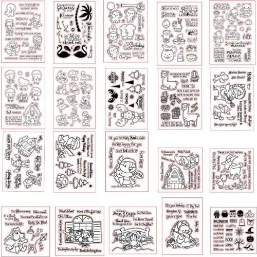 Little Animals Halloween Christmas Transparent Silicone Clear Stamp for Scrapbooking Diy Craft Decoration Soft Stamp Photo