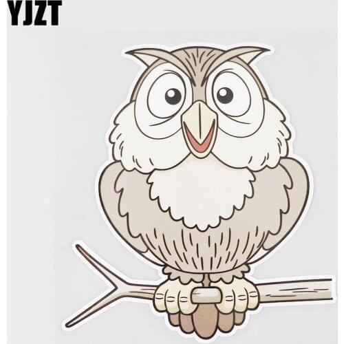 YJZT 13.5CMX14.9CM The Owl Stood On The Branch PVC Decal Car Sticker Bumper 11B-0375