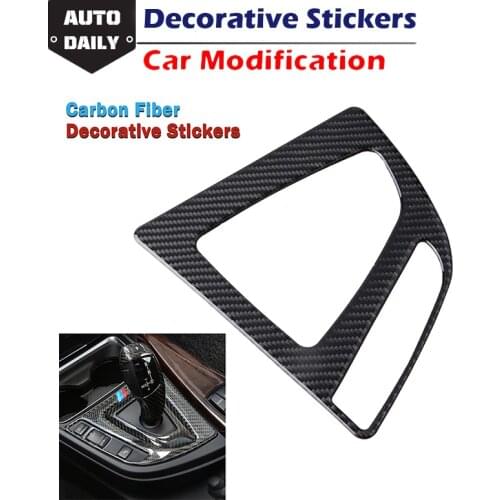 LHD RHD Gear Shift Panel Trim Carbon Fiber Stickers Decorative Stickers Fit For BMW 3 Series F30 2013-2015,GT F34 2013-2017