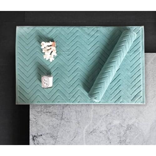 Non-slip Pure Cotton Jacquard Fluffy Soft Thicken Absorb Water Carpet For Home Hotel Clubhouse Floor Mat Rug Step Foot Carpet