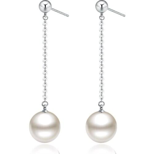 The new long tassel is a pearl drop earring