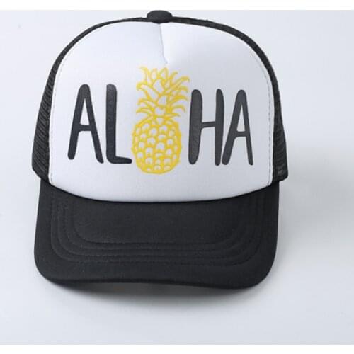 2018 new ALOHA Pineapple Print Baseball Cap Trucker Hat For Women Men Unisex Mesh Adjustable Size Drop Ship