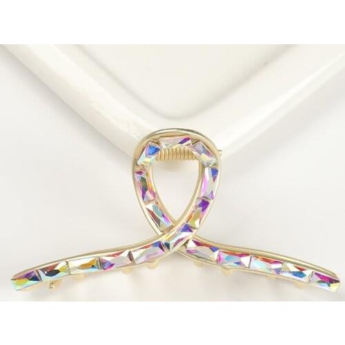 New Fashion Large Exquisite Luxury Metal Alloy Crystal Hairpin Barrette for Women Girl Accessories Headwear