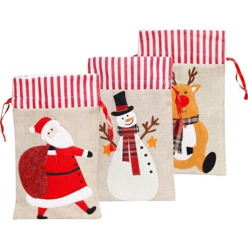 Christmas decorations gift bags with drawstring party supplies tote bags packaging bags children gift bags candy storage bags