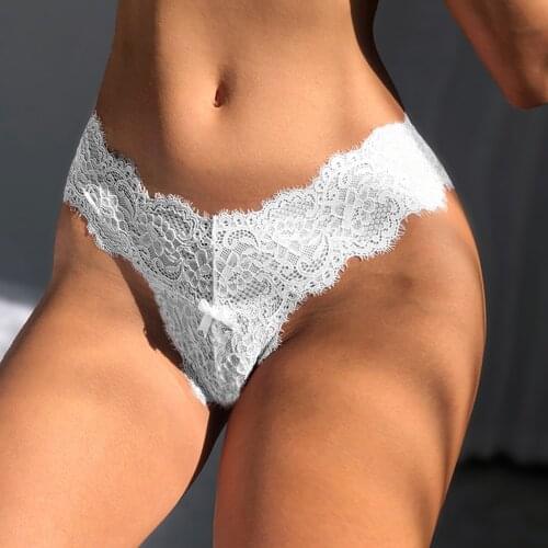 New Women Sexy Lace Embroidery Panties Thong Briefs Lace Lace-up Panty Sexy Hollow Out Underwear Female Underpants Lingerie