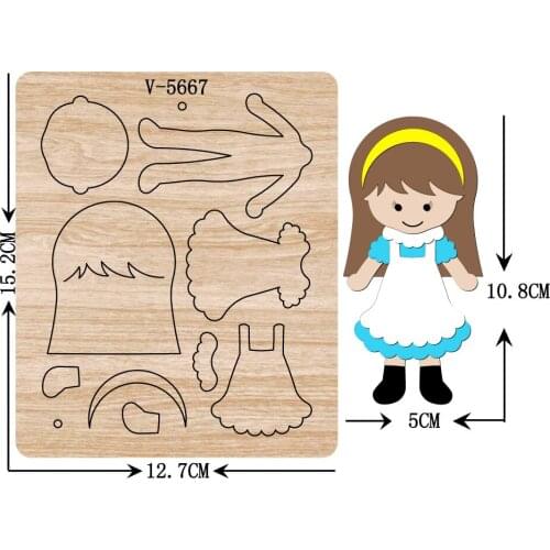 New girl wooden dies cutting dies for scrapbooking Multiple sizes V-5667