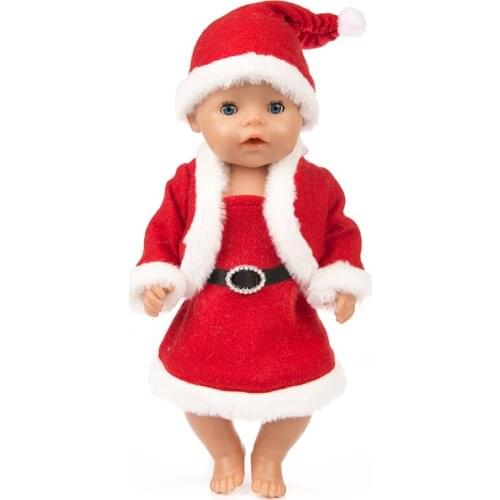 New Christmas three-piece set Doll Clothes Fit For 43cm baby Doll clothes reborn Doll Accessories