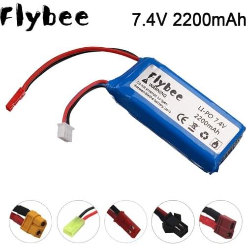 Upgrade 7.4V 2200mAh Lipo Battery for WLtoys V666 V262 V353 V333 remote control car battery for Wltoys 12428 12423 RC Car Parts
