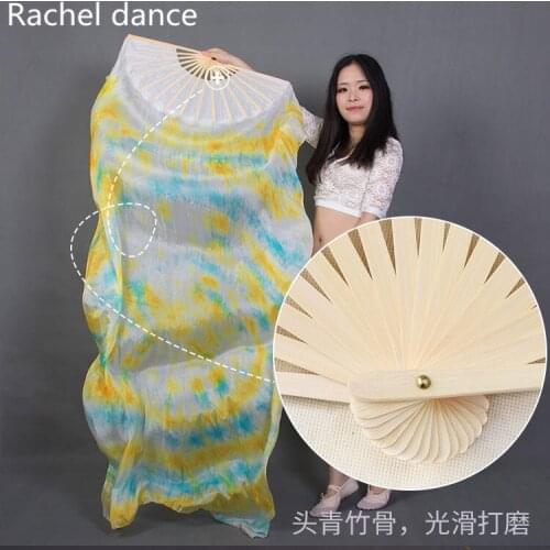 Wholesale belly dance accessories colors silk belly dance fan girls dance fan women performance belly dance props fan A pair