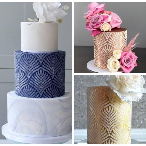 Wheat Spike Pattern DIY Cake Drawing Lace Mold Cake Stencil Plastic Lace Cake Boder Stencils Template Cake Decorating Tool