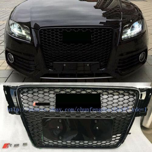 FOR AUDI A5/S5 B8 8T 2008 08 2009 09 2010 10 2011 11 HONEYCOMB SPORT MESH RS5 STYLE HEX GRILLE GRILL BLACK