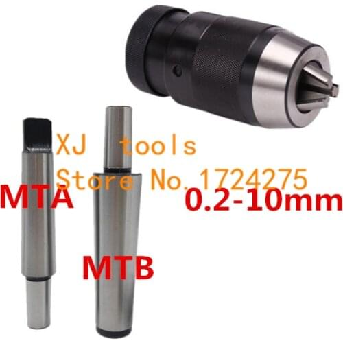 Self-tightening Automatic Locking Drill Chuck 0.2-10mm B12 and MT1 1-10mm MT2 1-10mm MT3 1-10mm MT4 1-10mm combination for lathe