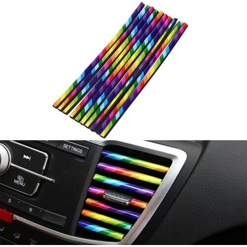 DIY 10 Pieces/set Car-styling Chrome Styling Moulding Car Air Vent Trim Strip Air Conditioner Outlet Grille Decoration U Shape