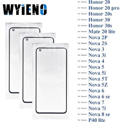Digitizer Sensor Glass For Huawei Nova 2P 2S 3 3i 4 5 5i Pro 5T 6 7 7i 8 SE Magic Touch LCD Screen Glass lens + With OCA 2 in 1