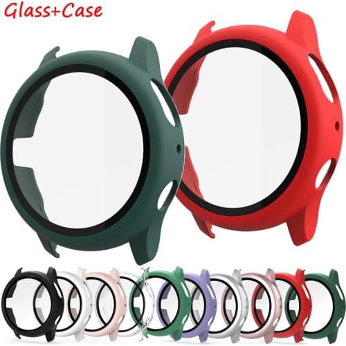 Glass+Case For Samsung Galaxy watch active2 44mm 40 mm All-Around cover bumper+Screen Protector Galaxy watch active 2 44mm 40mm