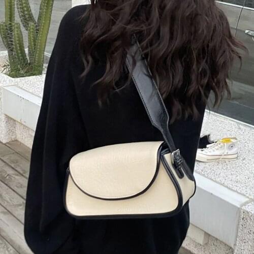 Vintage Crocodile pattern Shoulder Bag Women PU Leather Baguette Bag Trendy Armpit Bag Flap Small Lady Handbag Girls Pouch bolso