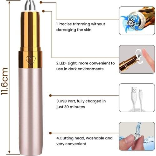 High quality Electric eyebrow trimmer Rechargeable Mini Electric Hair Removal Pen for ladies for dropshipping