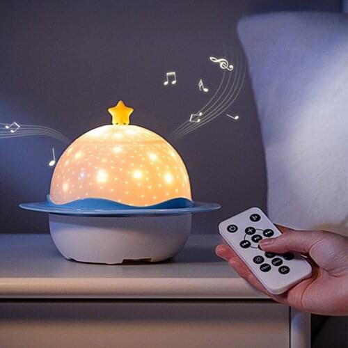 Starry Projector Light For Bedroom Childrens Night Light With Remote Controller Built In Rechargeable Battery Projector Lamp